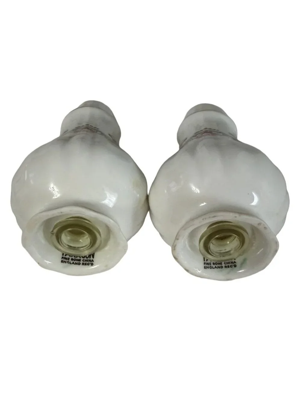 Vintage Paragon Fine Bone China Salt & Pepper Shakers England Floral Gold Trim S